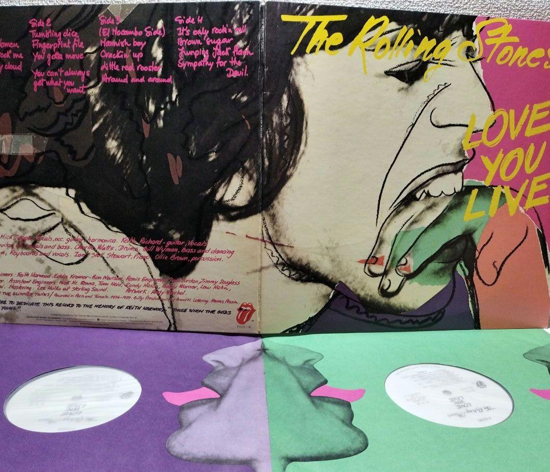 『ＬＯＶＥ ＹＯＵ ＬＩＶＥ／ＴＨＥ ＲＯＬＬＩ…』帯付・２枚組見本盤【中古ＬＰ