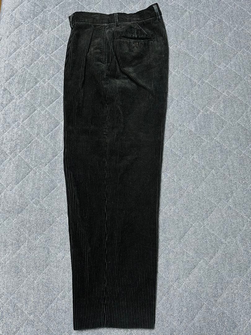 極美品❗️ユナイテッドアローズコーデュロイ綿スラックスパンツ黒極暖XLサイズ