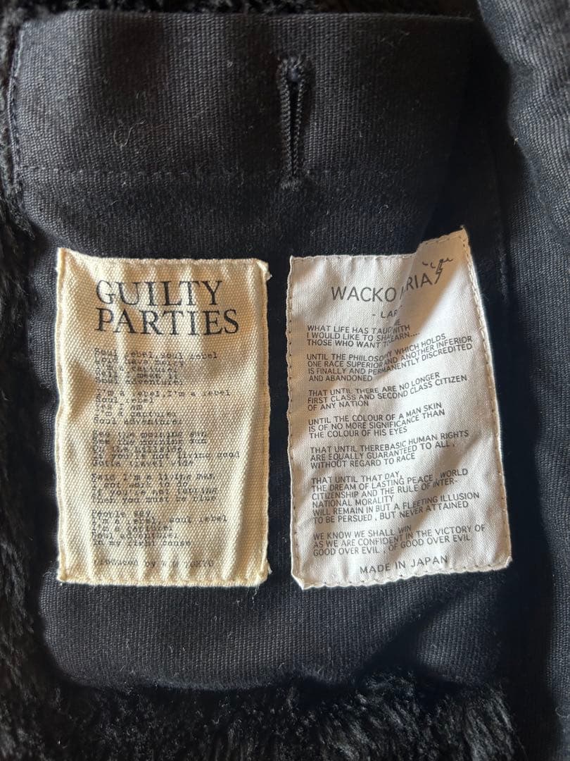 ワコマリア　ブラックミリタリージャケット ボア　ブラック