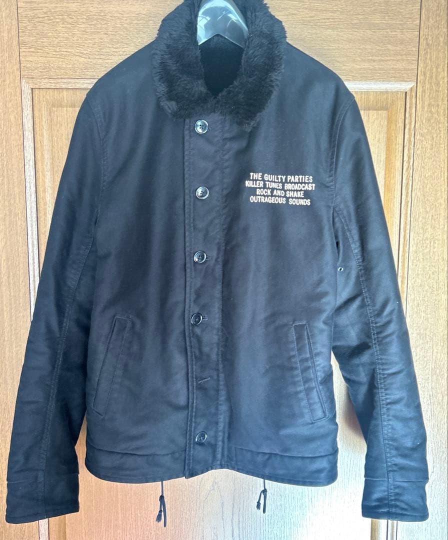 ワコマリア　ブラックミリタリージャケット ボア　ブラック