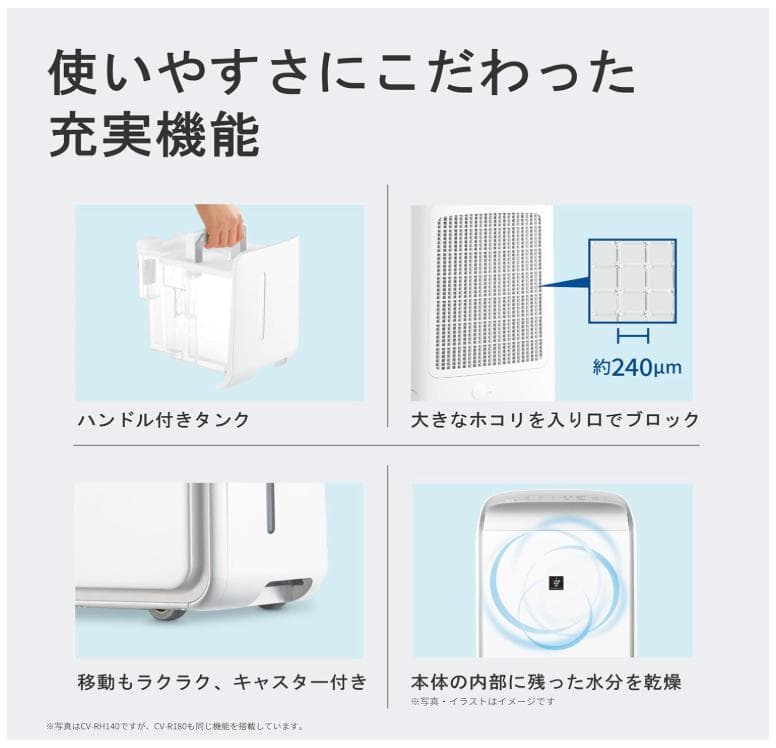 ほぼ新品2025年SHARP除湿機 CV-R180-W 2025年5月新品購入