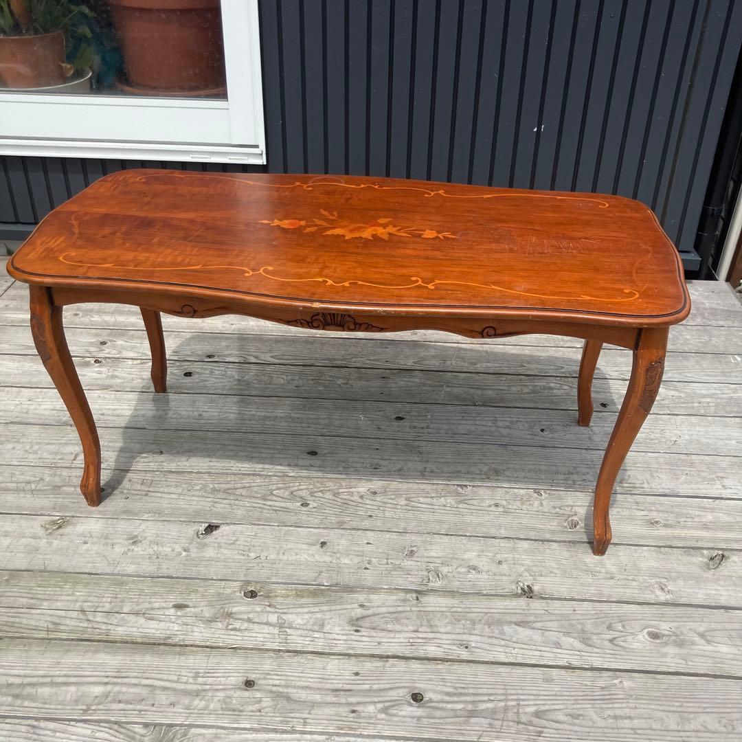 イタリアアンティーク ロココ様式 木製装飾 センターテーブル クラシック 古家具