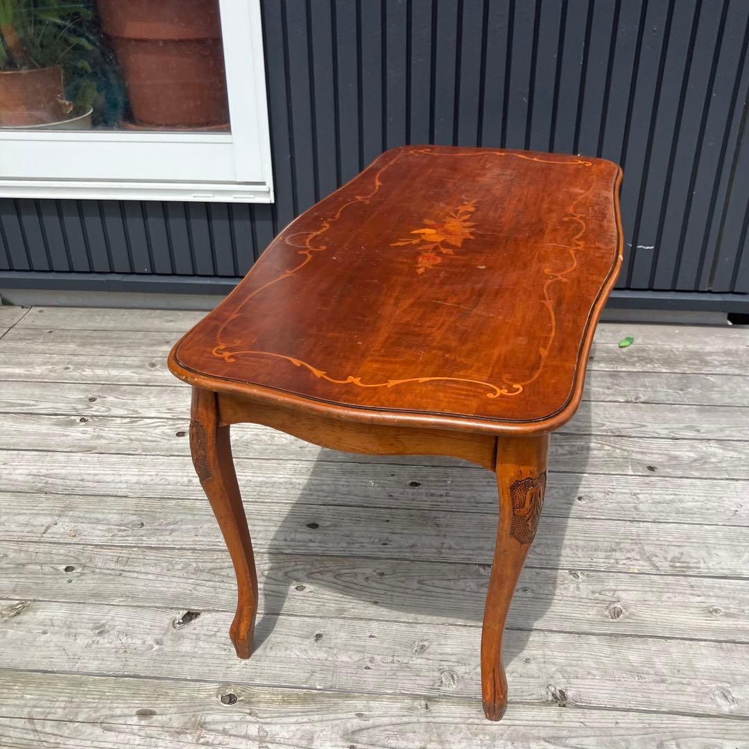 イタリアアンティーク ロココ様式 木製装飾 センターテーブル クラシック 古家具