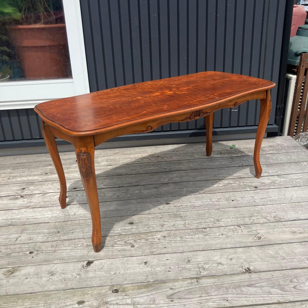 イタリアアンティーク ロココ様式 木製装飾 センターテーブル クラシック 古家具