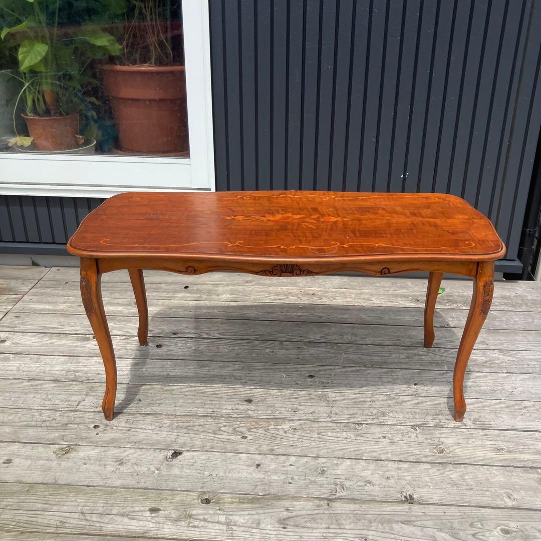 イタリアアンティーク ロココ様式 木製装飾 センターテーブル クラシック 古家具