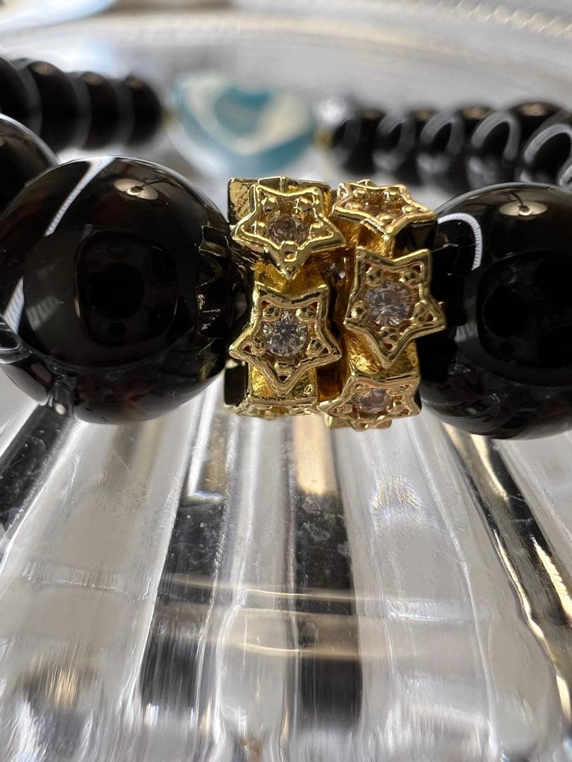 高品質ハートラリマー♡モリオンブレスレット愛　平和　癒し　魔除け　厄除　邪気払い