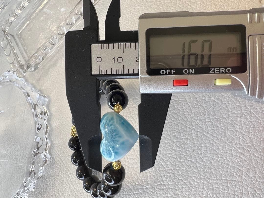 高品質ハートラリマー♡モリオンブレスレット愛　平和　癒し　魔除け　厄除　邪気払い