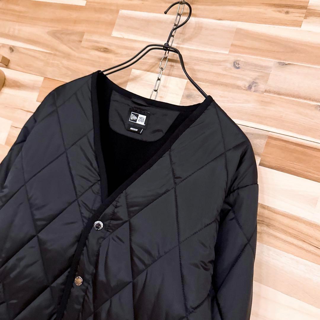 人気【ニューエラ】ゴルフ インサレーティッド キルティング カーディガン M 黒