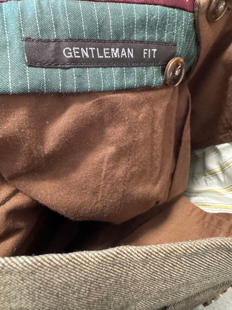 PT01 ベージュスラックス ダブルプリーツ 46