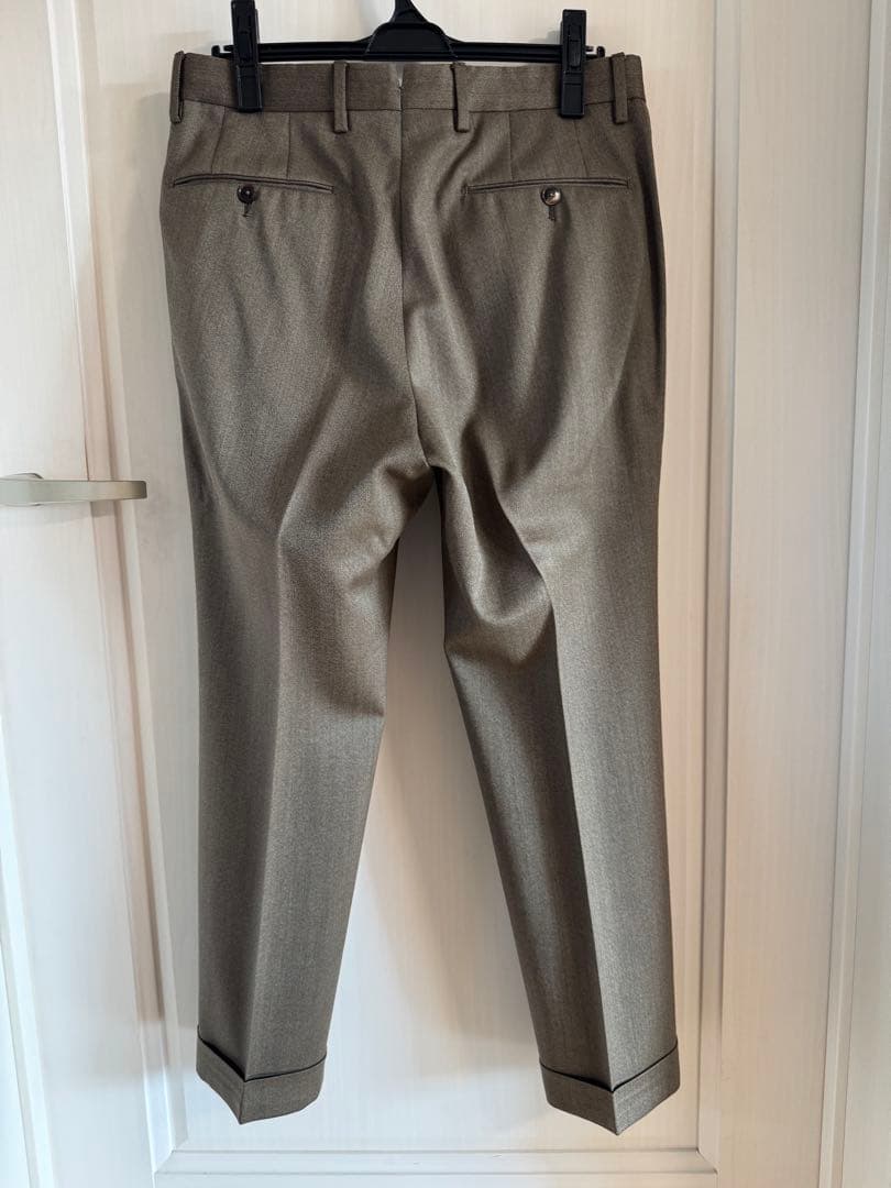 PT01 ベージュスラックス ダブルプリーツ 46