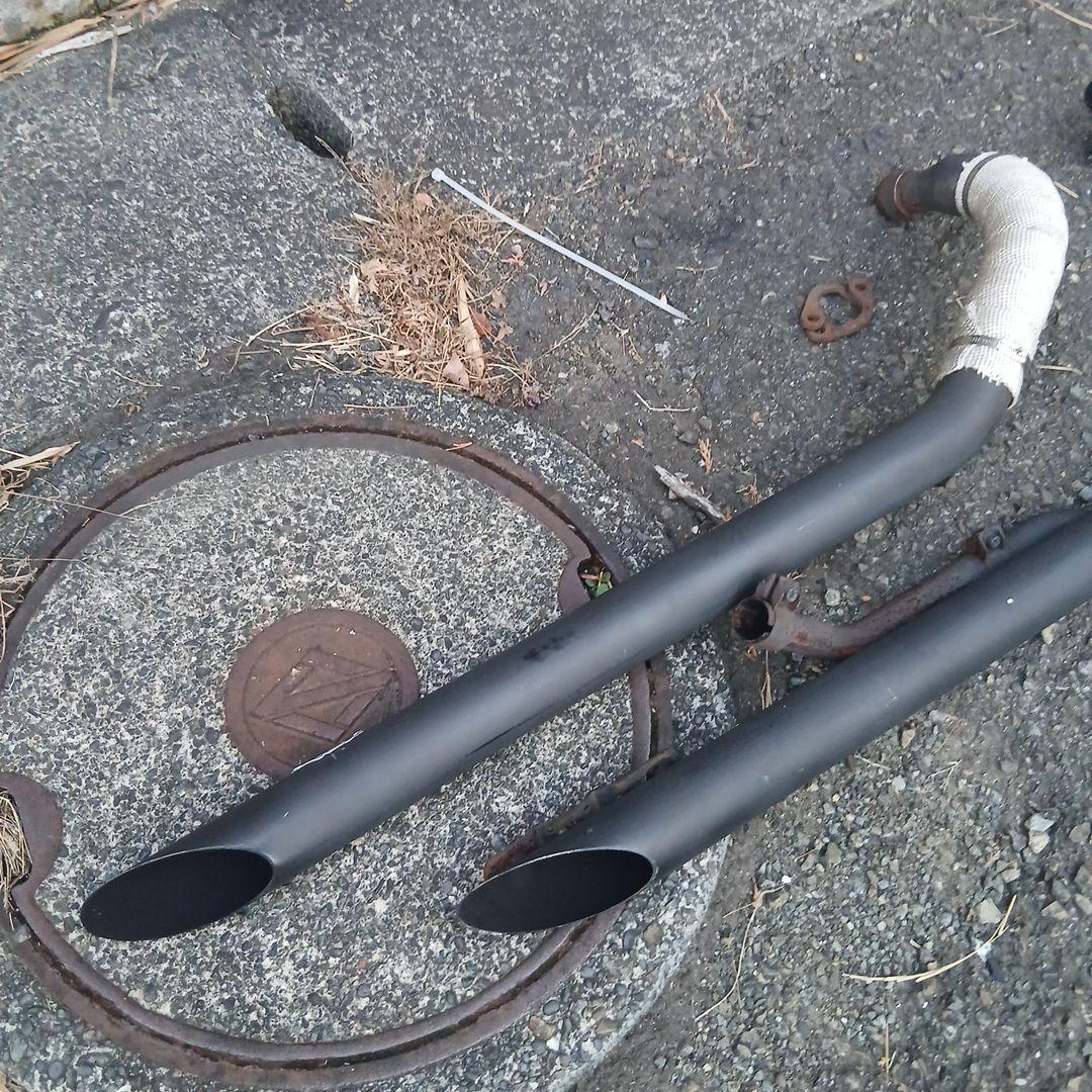 YAMAHA　ドラッグスター400用　車検対応　スラッシュカットマフラー