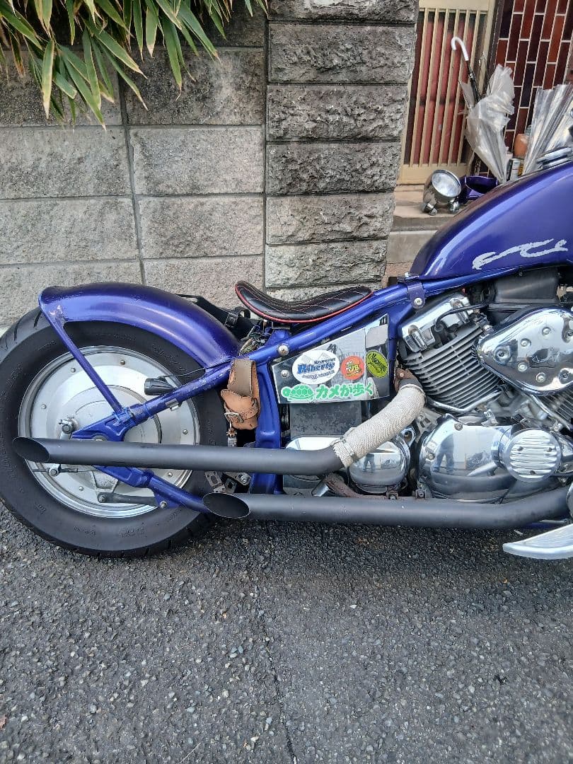 YAMAHA　ドラッグスター400用　車検対応　スラッシュカットマフラー