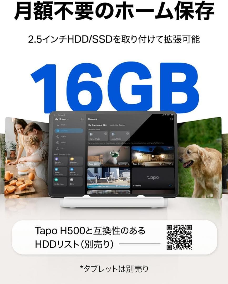 Tapo H500 スマートホーム ベース 16GB HDMI 2.5 HDD
