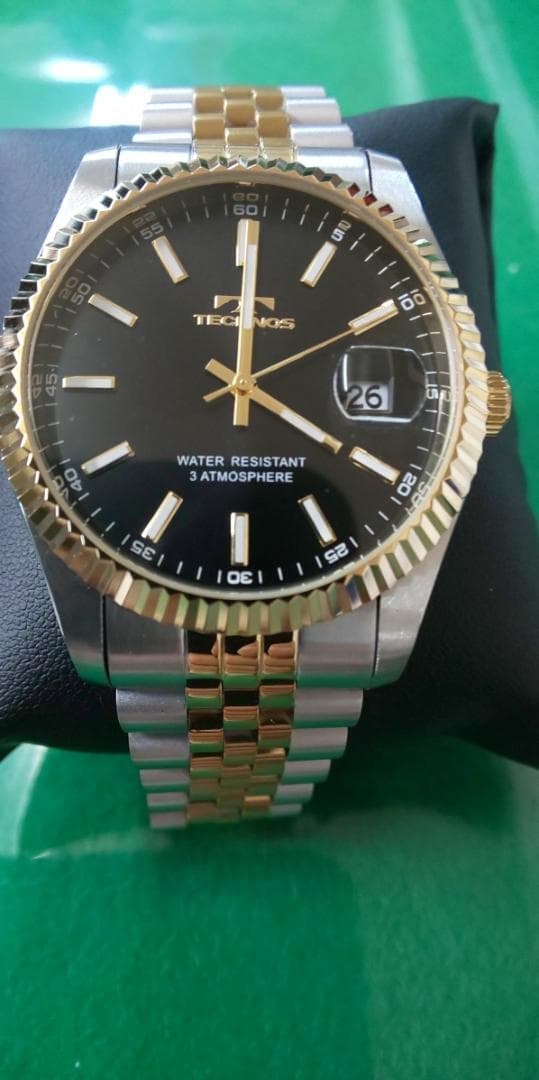 テクノスデイト付メンズクオーツウオッチT6C10TB　ゴールド