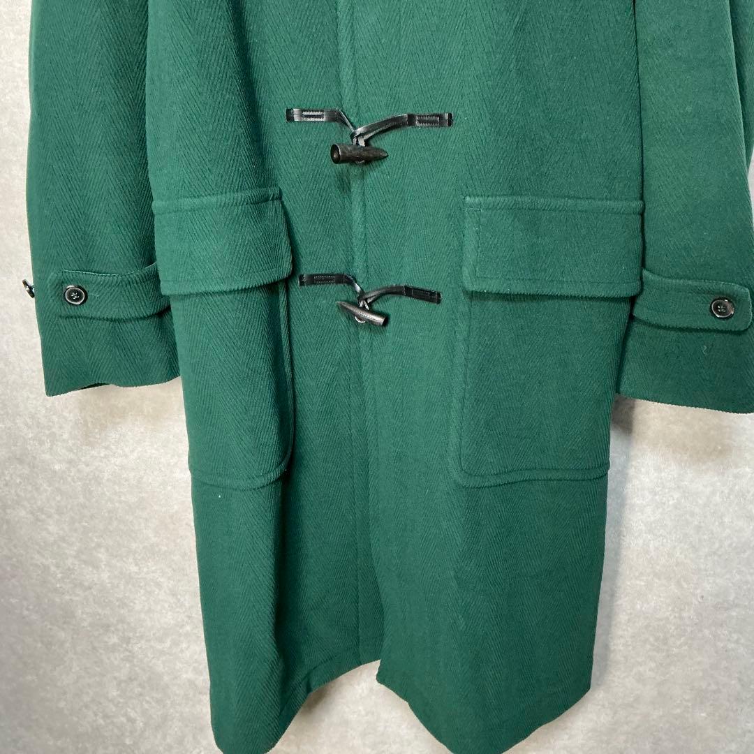 【美品】マッキントッシュ　ダッフルコート　ヘリンボーン　グリーン　英国製　38