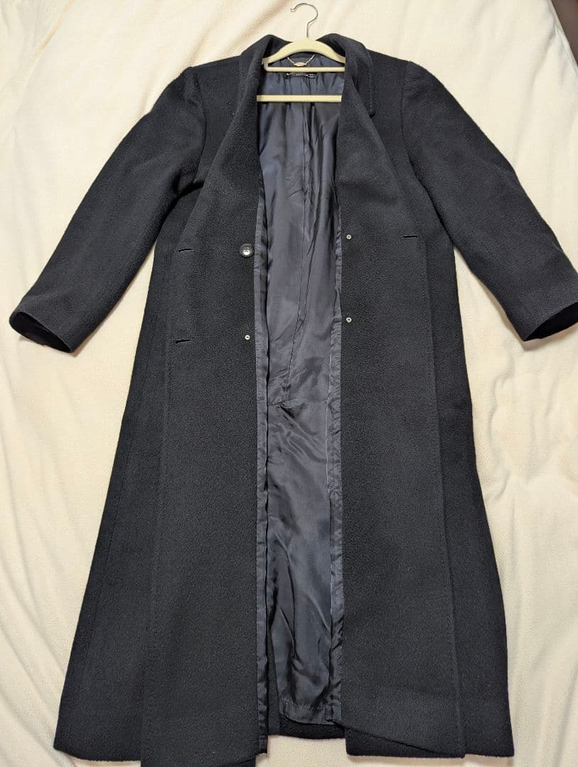 カシミヤ100% 黒 ブラック チェスターコート ロングコート