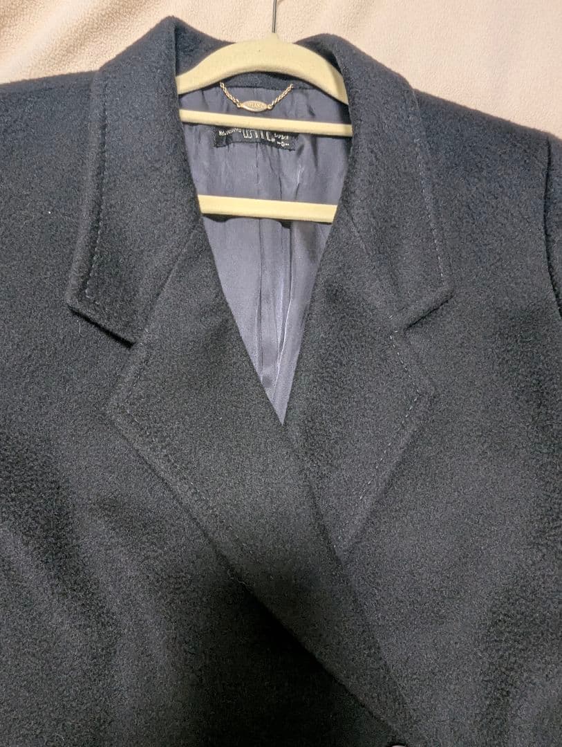 カシミヤ100% 黒 ブラック チェスターコート ロングコート