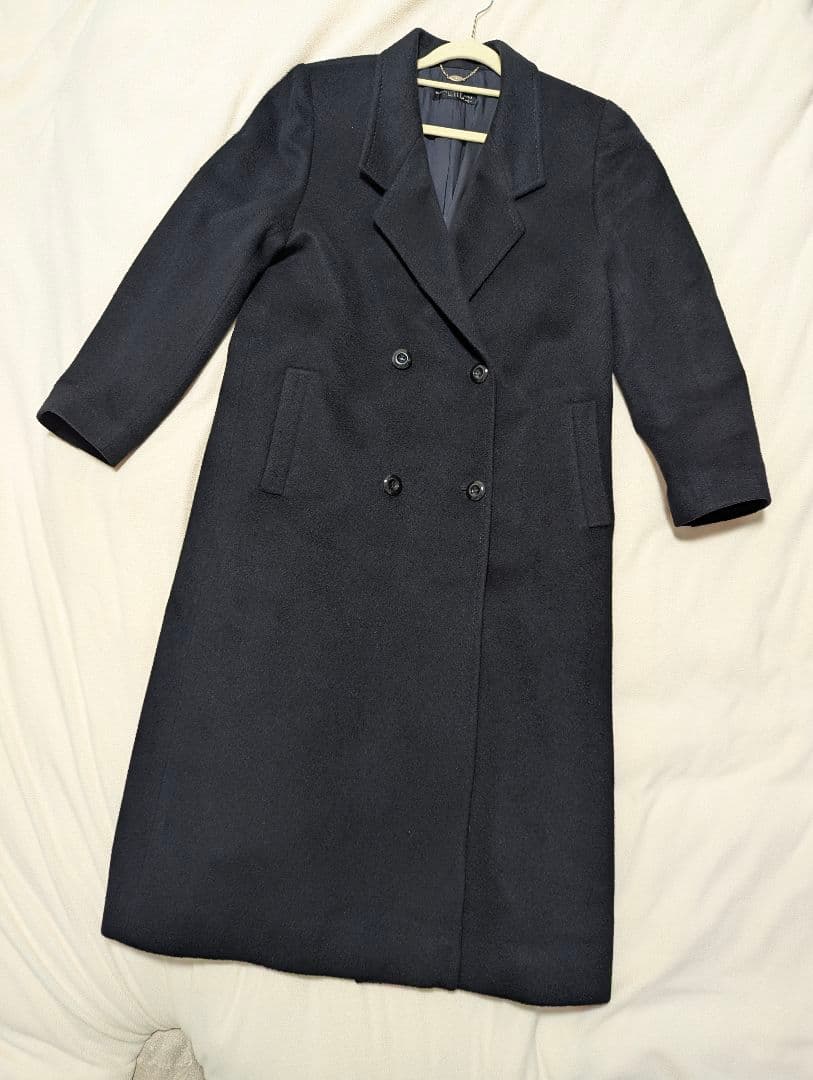 カシミヤ100% 黒 ブラック チェスターコート ロングコート
