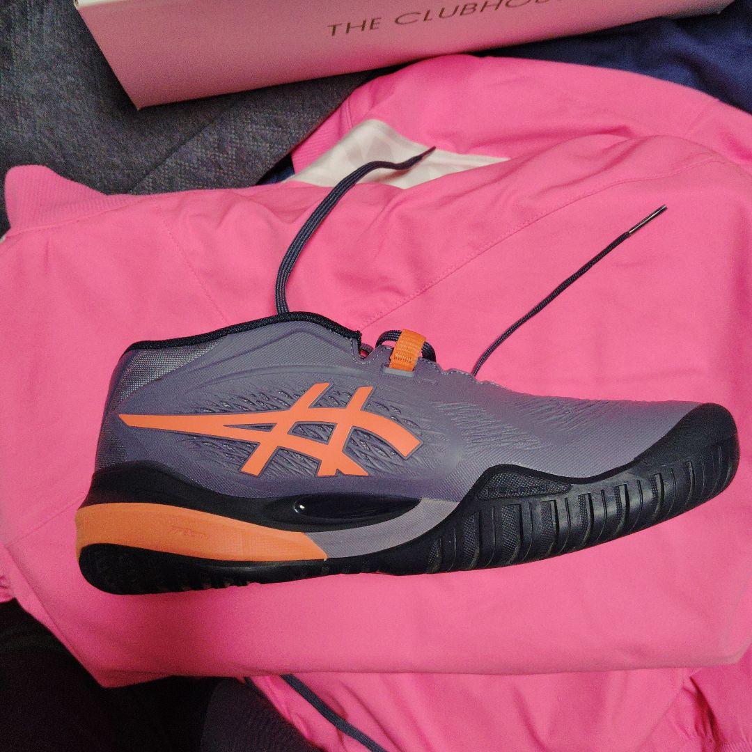 着用1回アシックス　ゲルレゾリューションX25.5cm 2Eグレー オレンジ