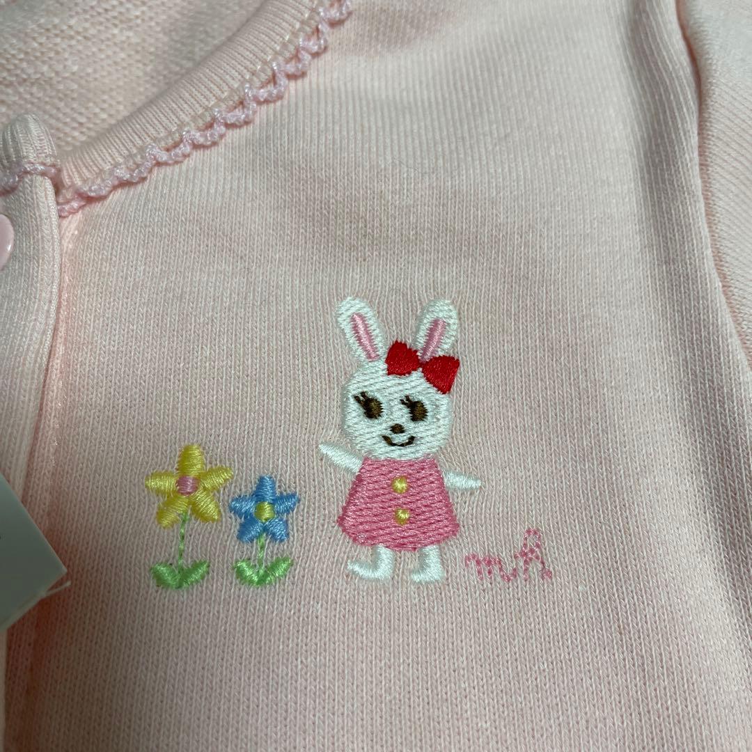 新品タグ付♡ミキハウス♡うさこレースフリルの可愛い〜カバーオール♡80