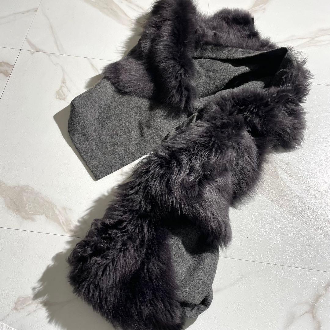 入手困難✨ KARL DONOGHUE ムートン マフラー ショール グレー