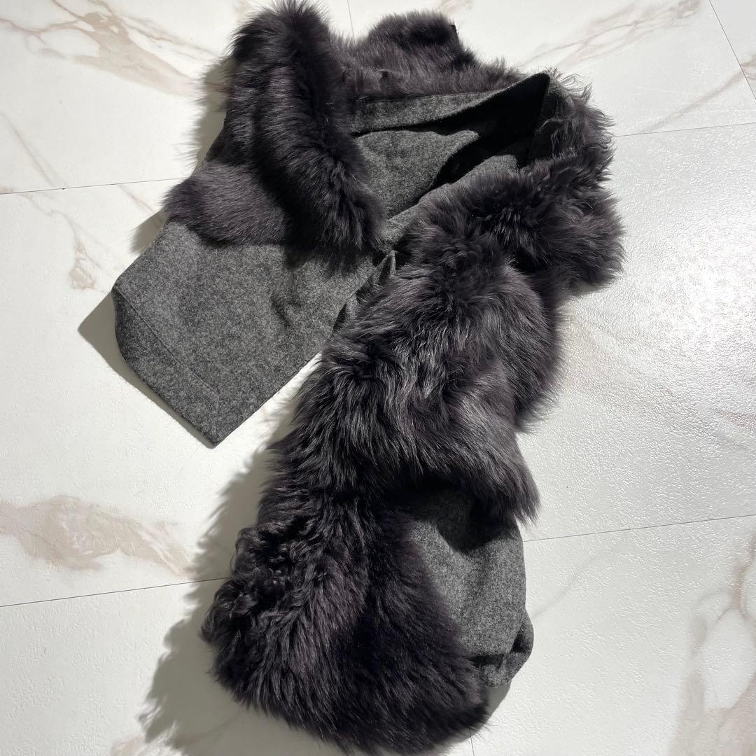 入手困難✨ KARL DONOGHUE ムートン マフラー ショール グレー