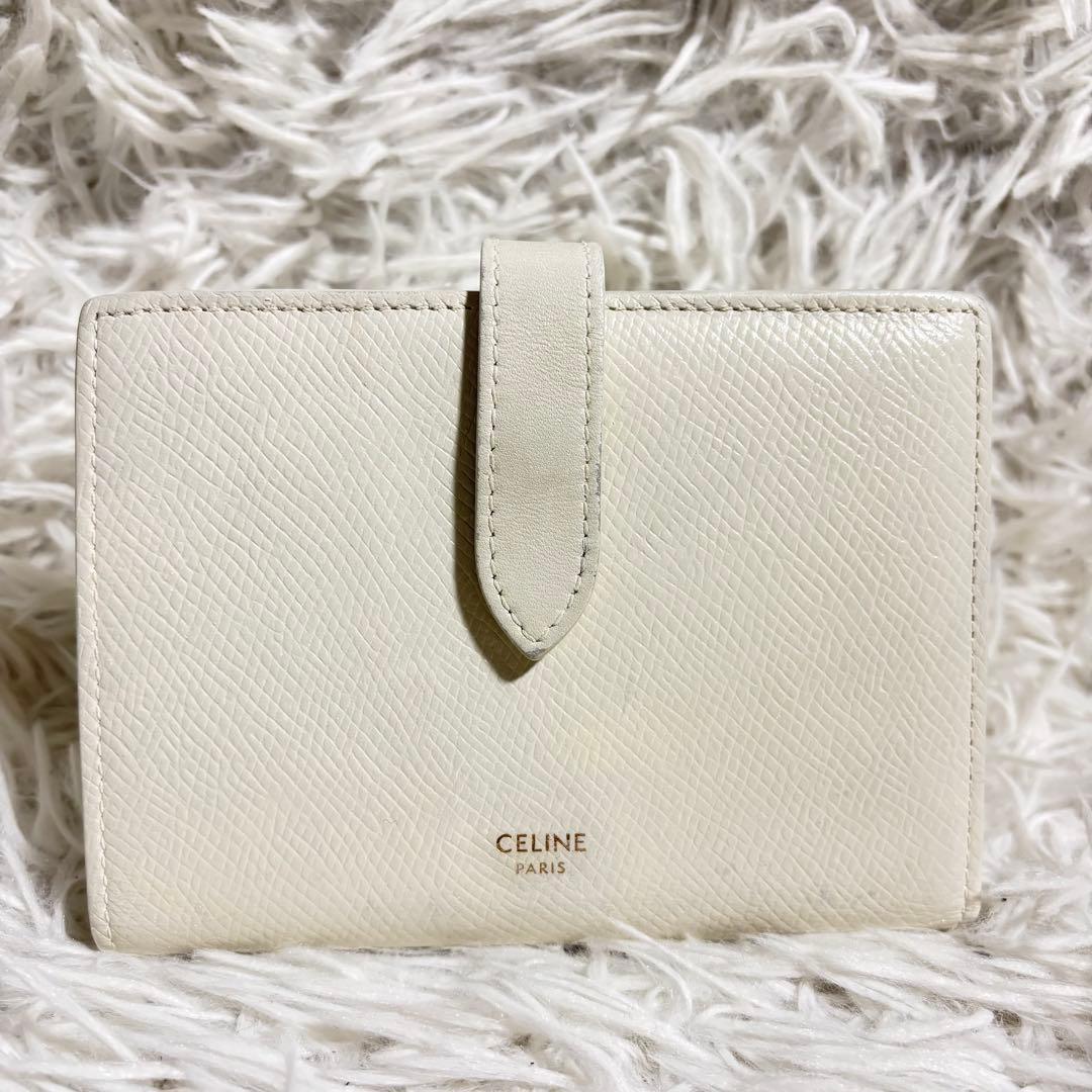 ✨美品✨セリーヌ 折り財布 ストラップウォレット マルチファンクション 金ロゴ