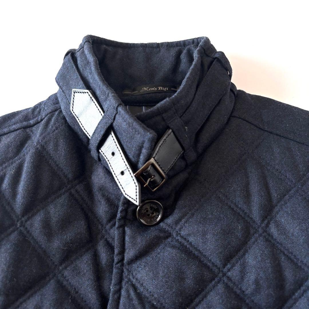 [美品]メンズビギ♪ウール キルティング ジャケット コート 草刈正雄 着用