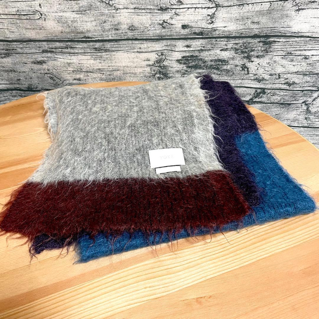 YOKE モヘアボーダーロングストール 美品