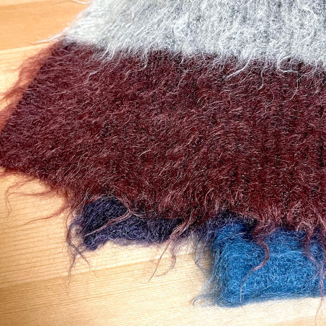 YOKE モヘアボーダーロングストール 美品