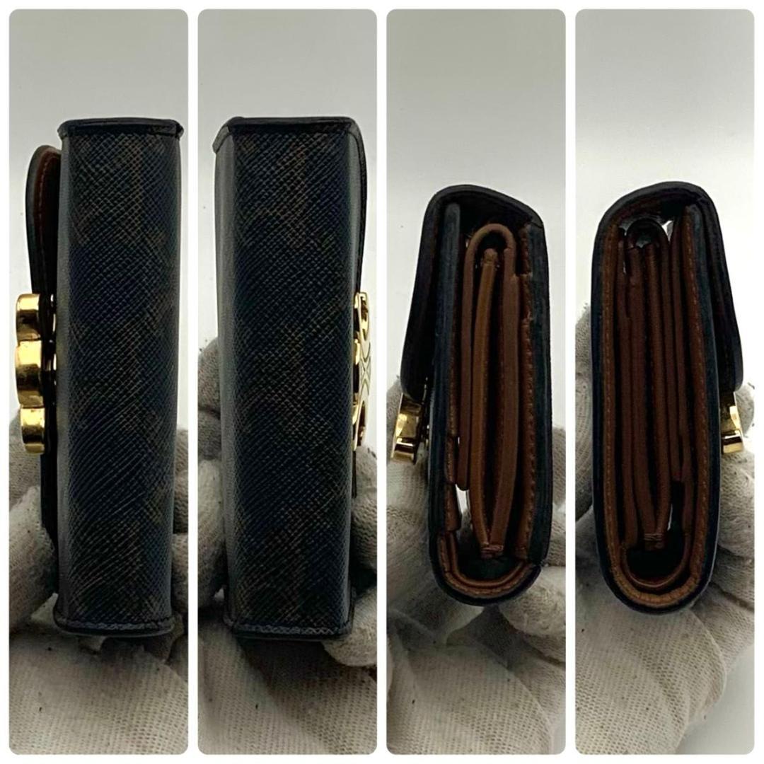 箱付き セリーヌ コンパクトウォレット 財布 トリオンフ フラップ 金具 総柄