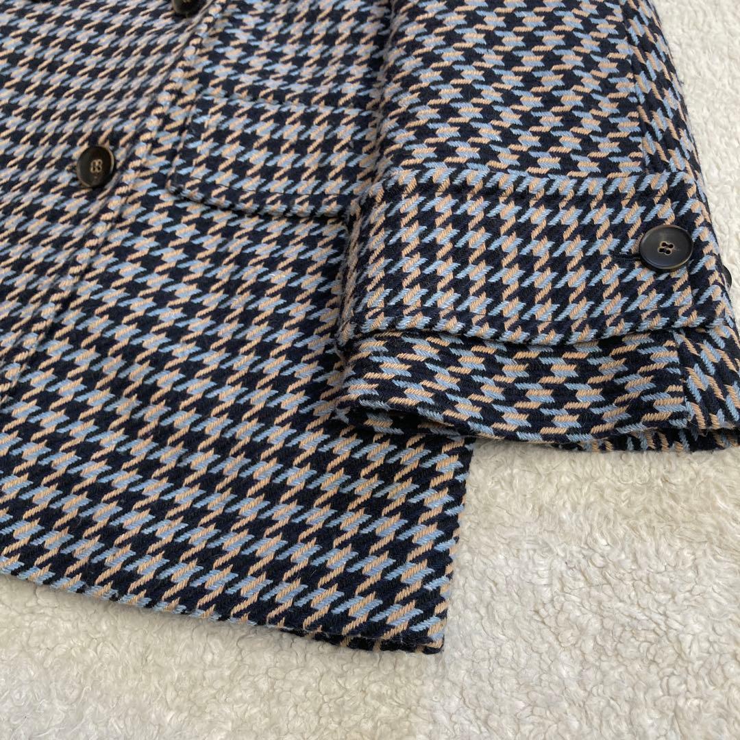 極美品・近年モデル✨mouche　ピーコート　総柄　ハート　イタリア製　三陽商会