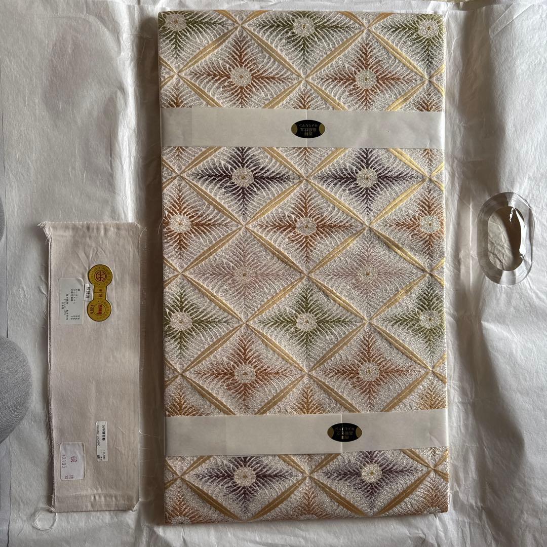 幾何学模様 袋帯 未使用品