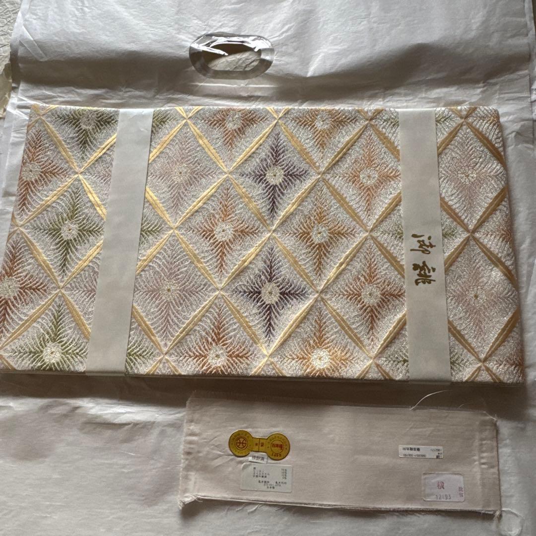 幾何学模様 袋帯 未使用品
