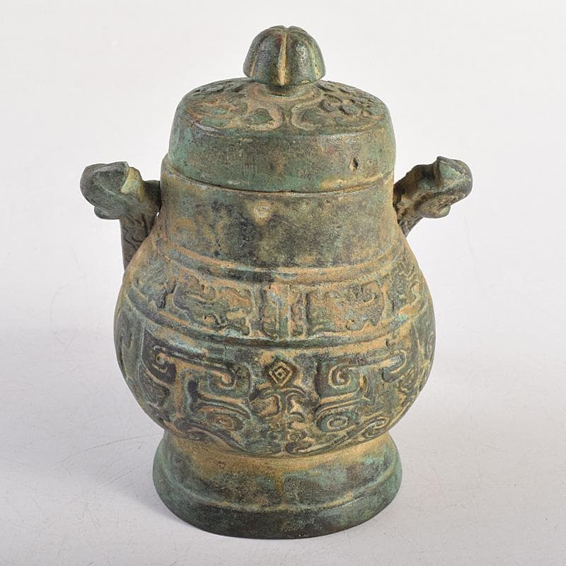 中国　古銅青銅　饕餮文　香炉　M　R8784