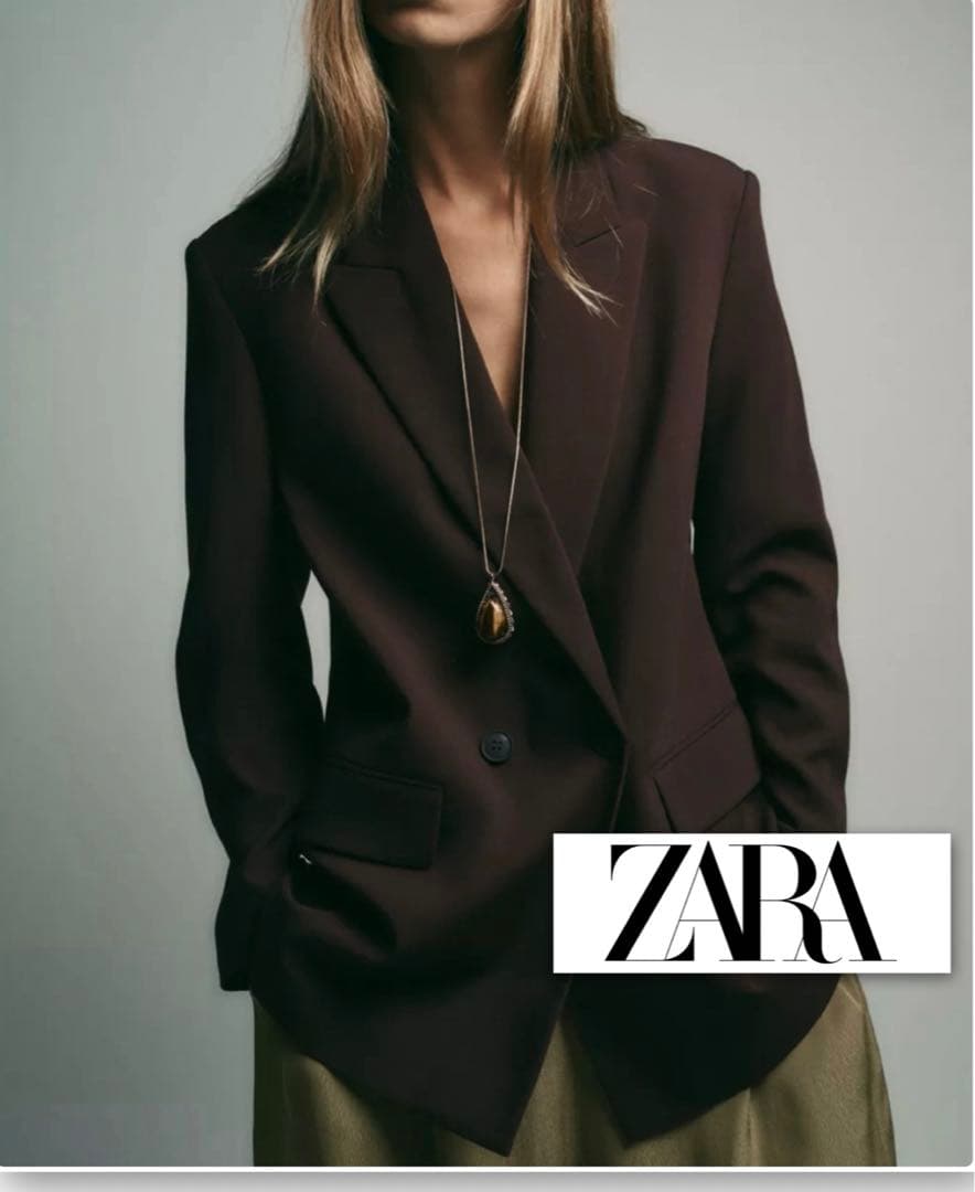 ZARA ブレザー ブラウン xs