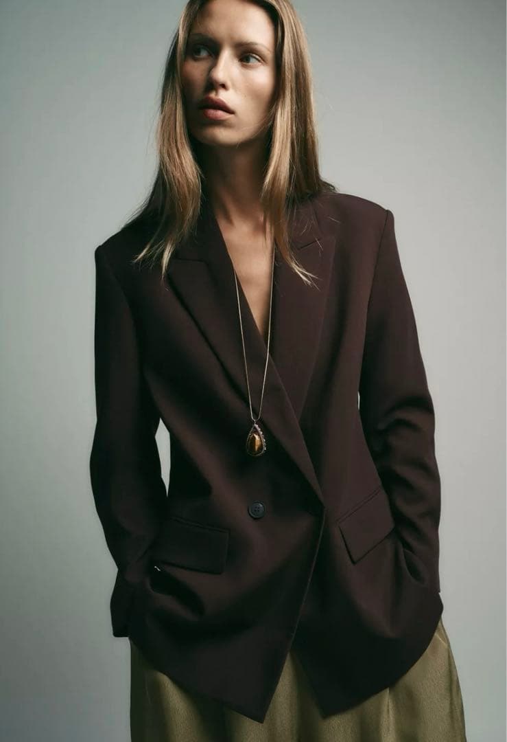 ZARA ブレザー ブラウン xs