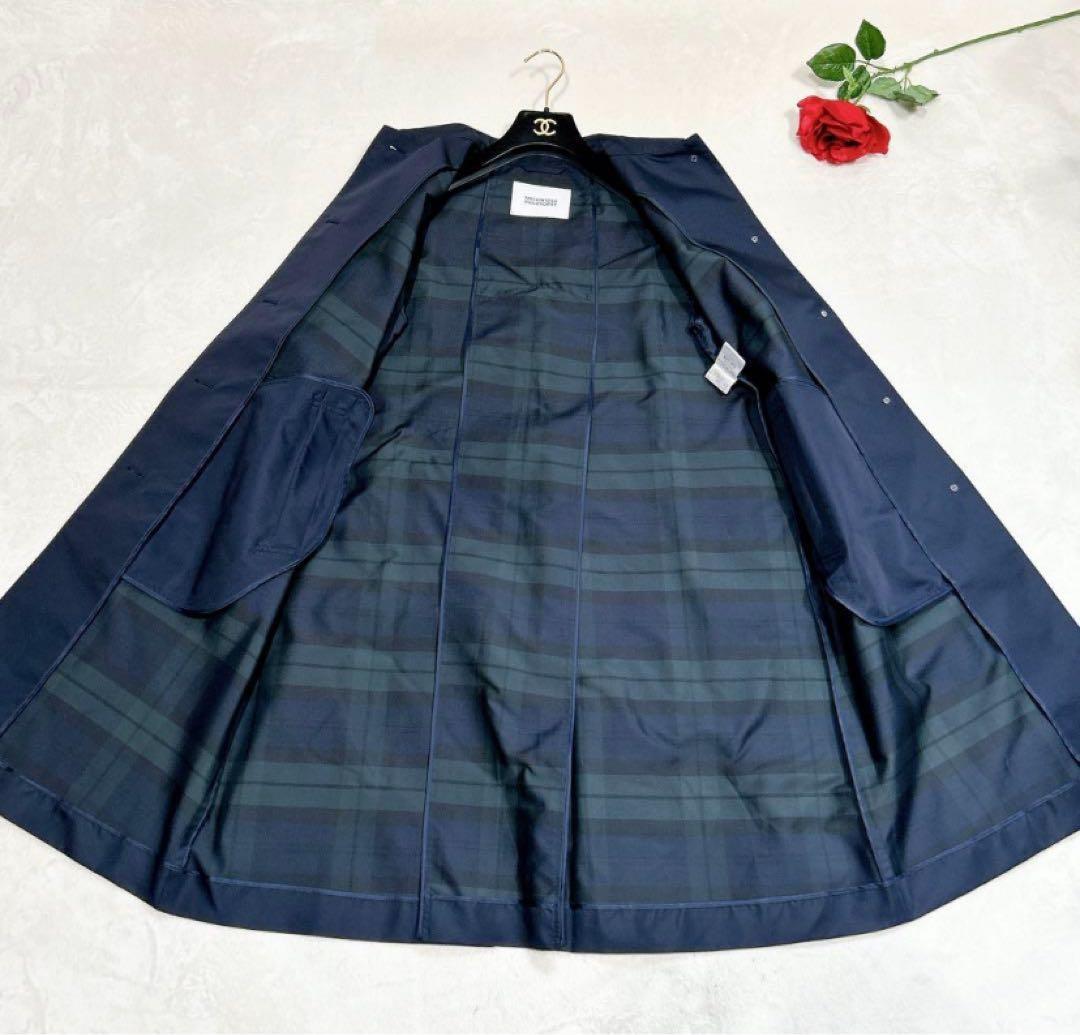 【中古・美品】マッキントッシュ　ステンカラー　ロングコート　レディース　ネイビー