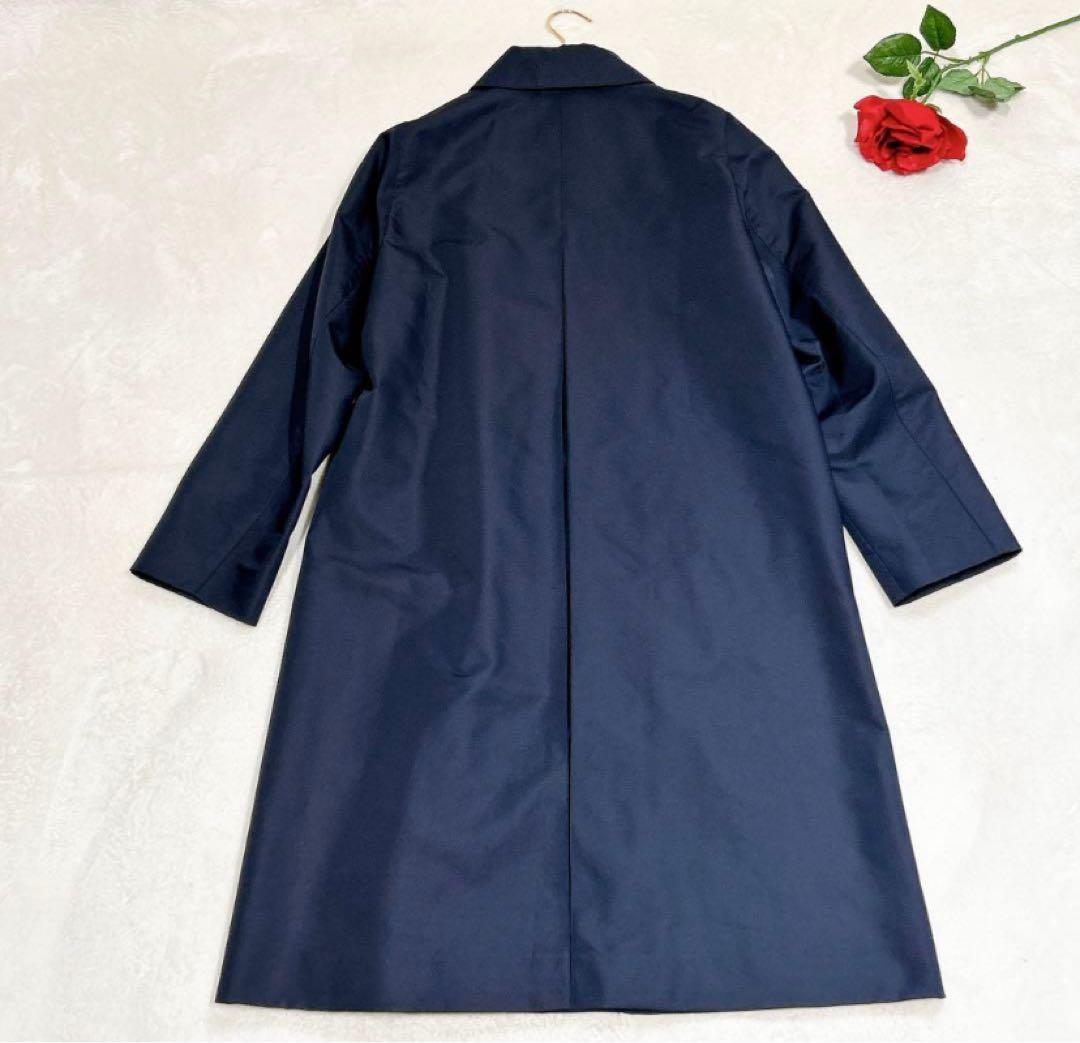【中古・美品】マッキントッシュ　ステンカラー　ロングコート　レディース　ネイビー