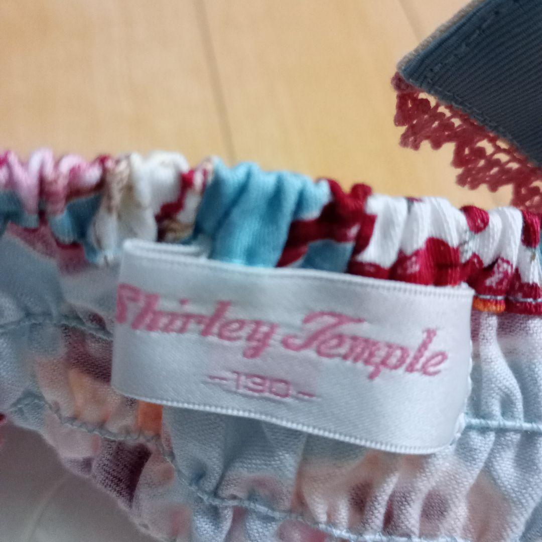 限定品　シャーリーテンプル　シャーリーカフェプリント　ワンピース　130　水色