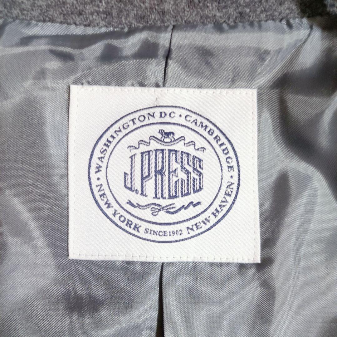 【未使用】ジェイプレス ウール混 ピーコート ダブルブレスト M グレー 防寒