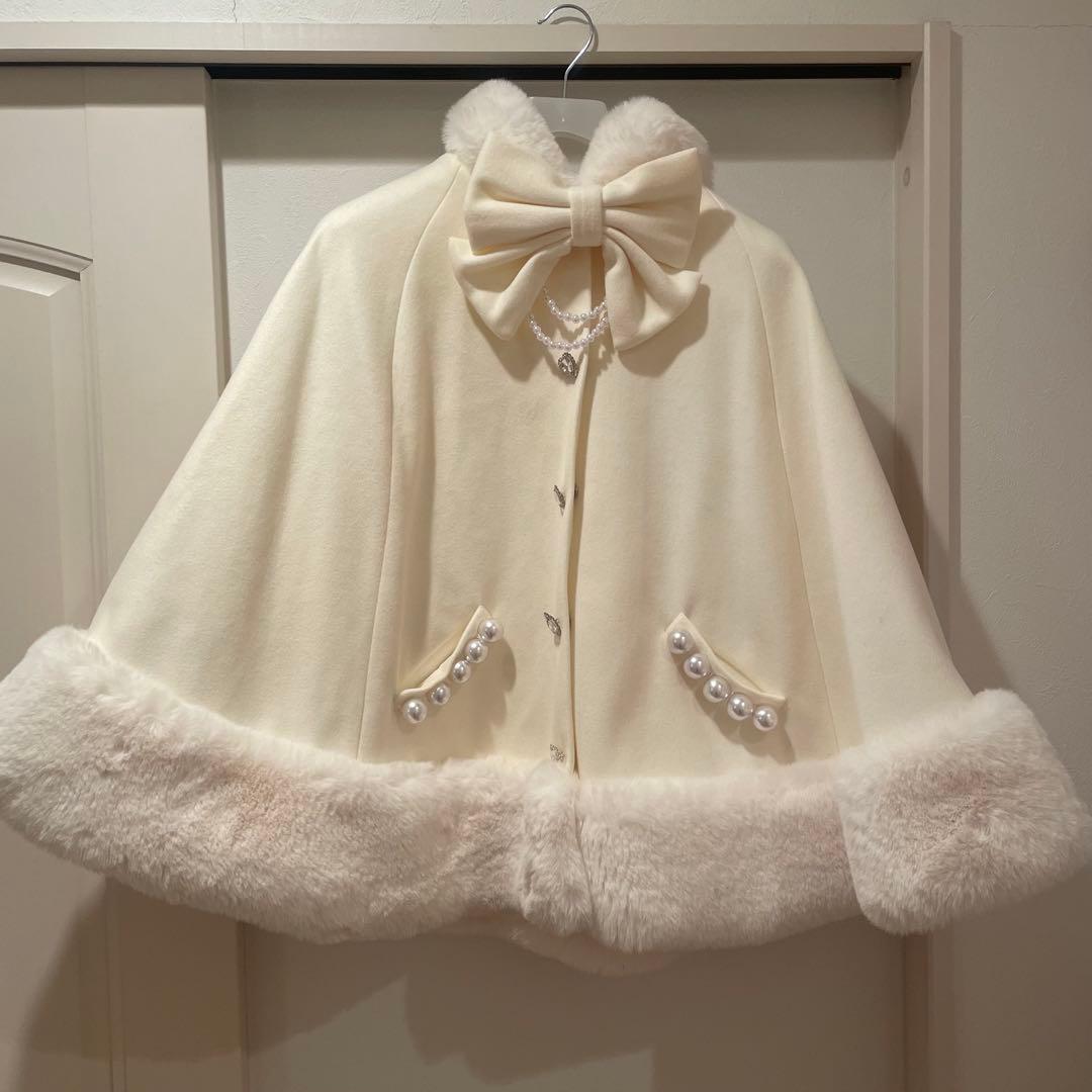 MARS ホワイトリボン付きケープコート