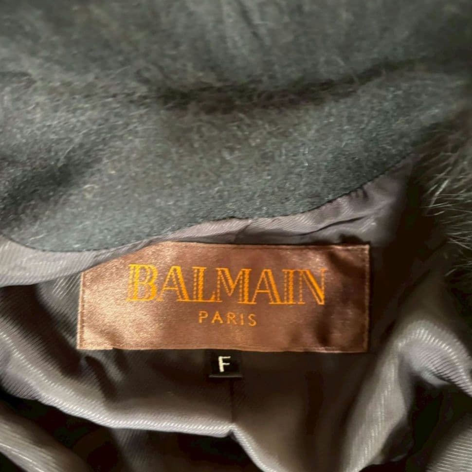 ポテト☆BALMAIN バルマン カシミヤ フォックスファー ポンチョコー