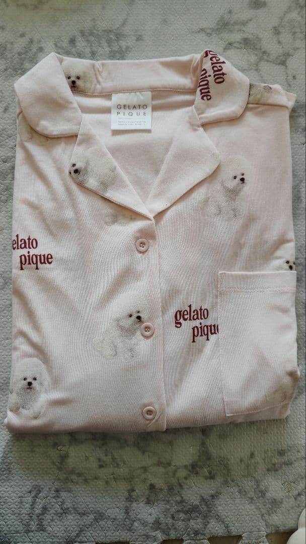 ジェラートピケ　ビションフリーゼ　ルームウェア　長袖上下セット　　15-1