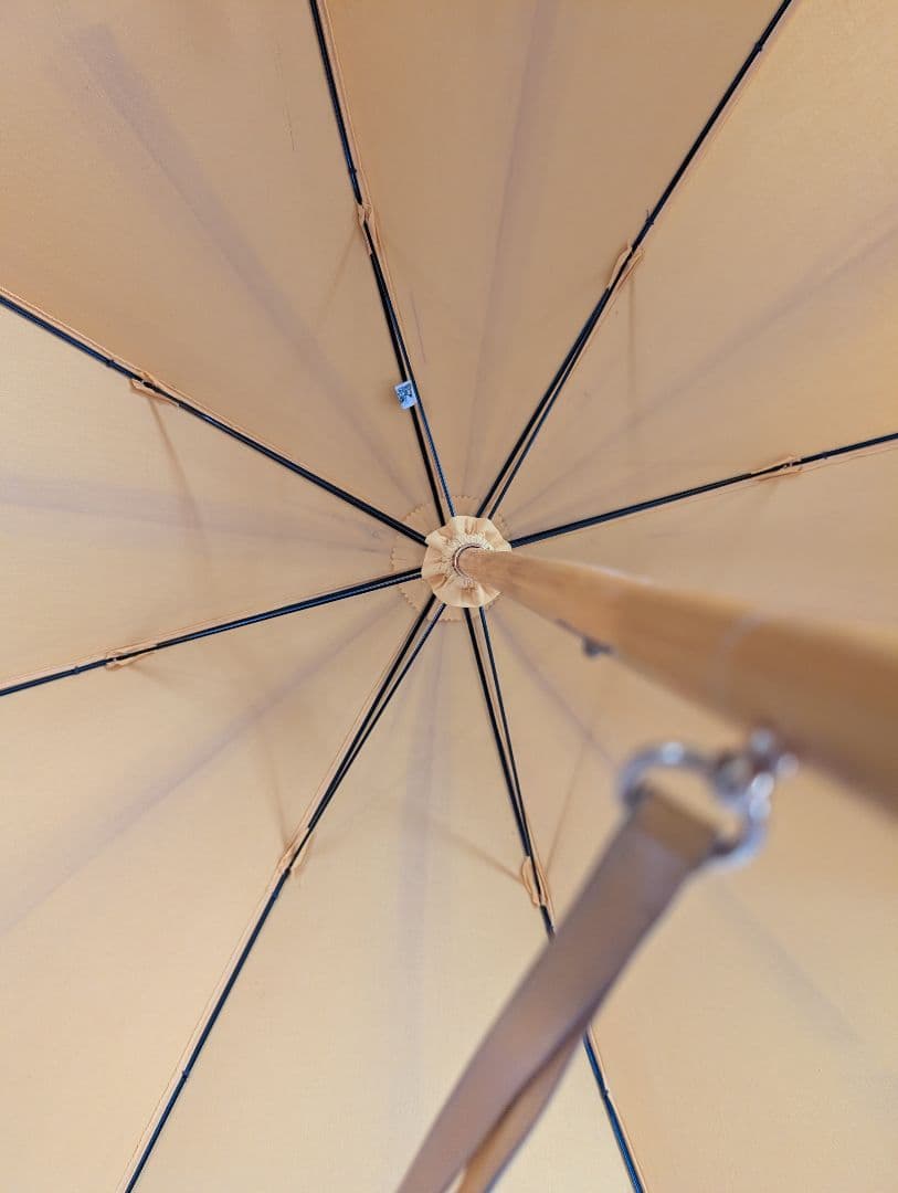 エルメス　傘　長傘　イエロー　レザーストラップ　　希少　ヴィンテージ　コットン混