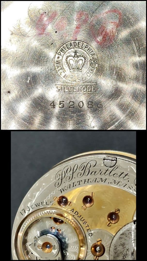 WALTHAM ウォルサム P.S.Bartlett 懐中時計 レトロ ジャンク