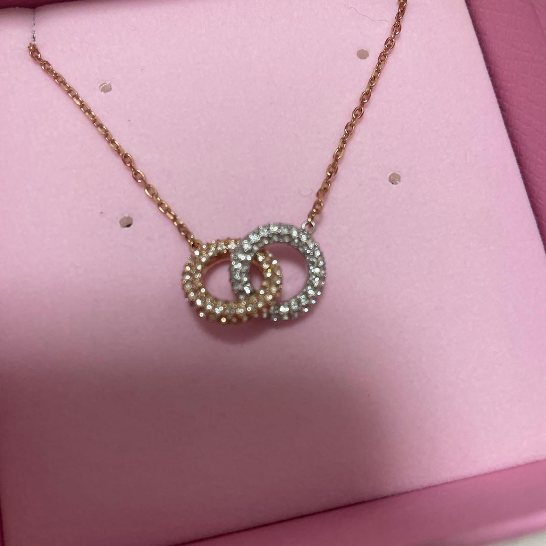 Swarovski シルバー ローズゴールド ネックレス