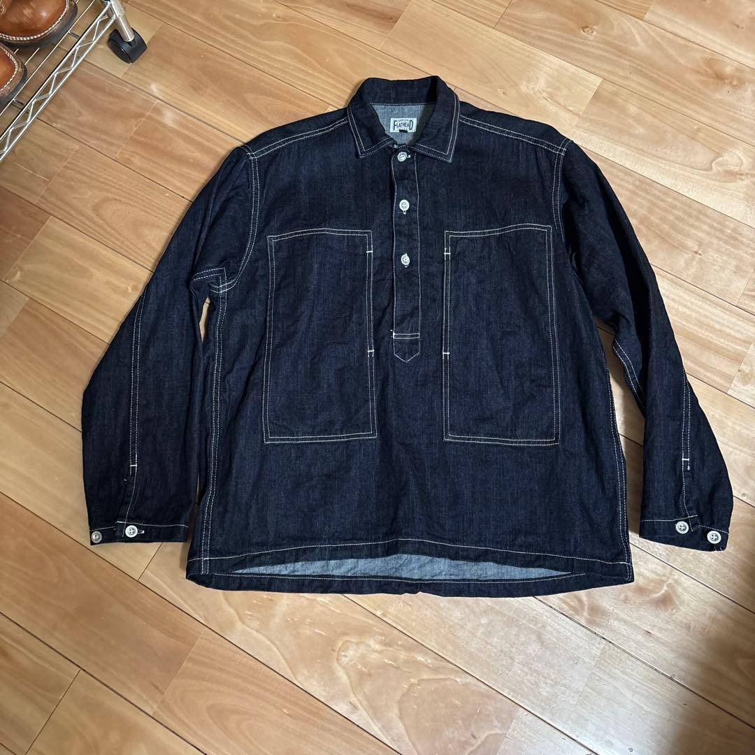 現行モデル。フラットヘッド10ozデニムプルオーバー38サイズ