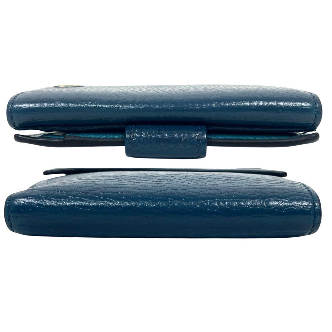 グッチ　インターロッキング　折り財布　ゴールドロゴ　コンパクト　レザー　極美品