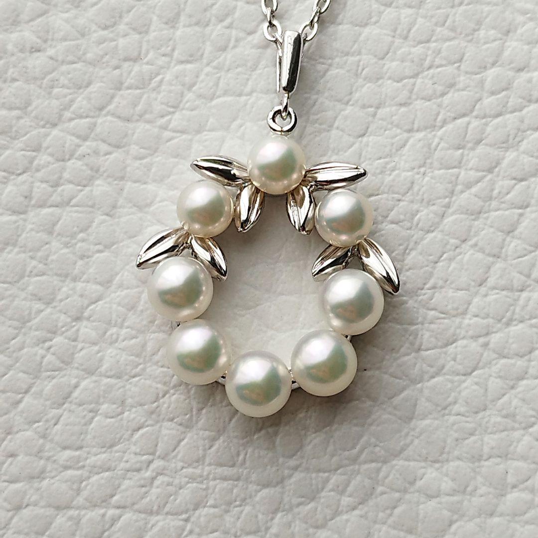 MIKIMOTO　ミキモト　パールネックレス　4.5mm　リース　箱付き